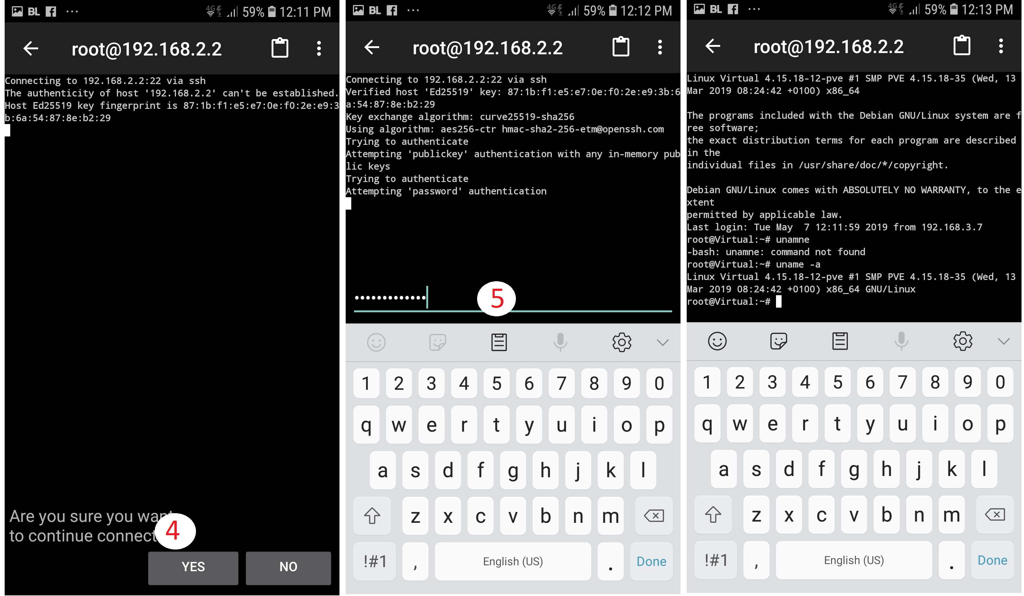 remote vps linux via android 